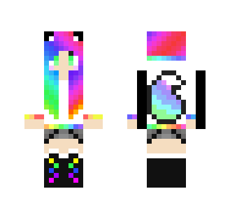 Rainbow Wolf Girl - Girl Minecraft Skins - image 2