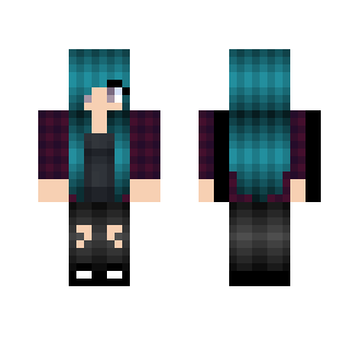 Cyan haired girl - Color Haired Girls Minecraft Skins - image 2