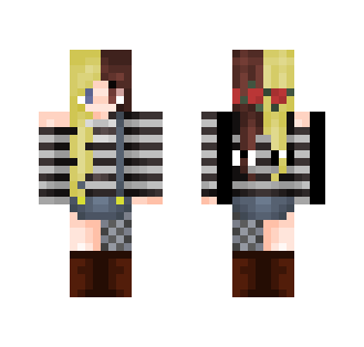 overalls (with flower crown)