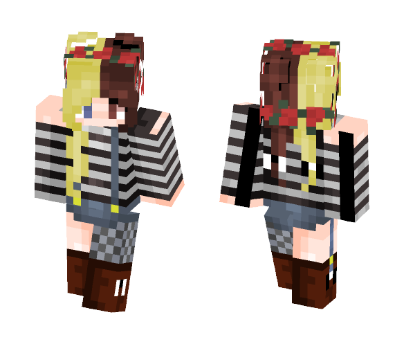 overalls (with flower crown) - Flower Crown Minecraft Skins - image 1