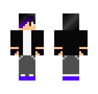 #WITHERQUEEN#-Black and Purple Hair - Male Minecraft Skins - image 2