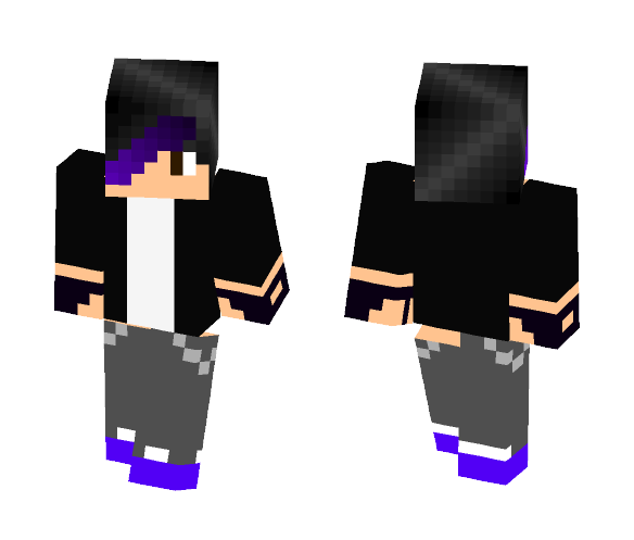 Download Free #WITHERQUEEN#-Black and Purple Hair Skin for Minecraft image 1 #WITHERQUEEN#-Black and Purple Hair - Male Minecraft Skins - image 1