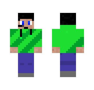 Striped Green Hoodie - Male Minecraft Skins - image 2