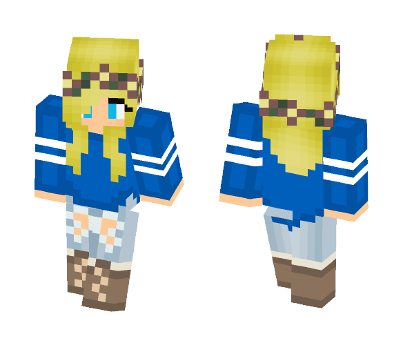 Download Free Blonde Girl w/ Flower Crown! Skin for Minecraft image 1 Blonde Girl w/ Flower Crown! - Flower Crown Minecraft Skins - image 1