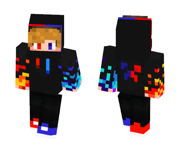 Download Free fire ice boy Skin for Minecraft image 1 fire ice boy - Boy Minecraft Skins - image 1