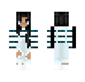 Overalls & white striped shirt