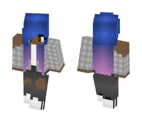 Download Free Ombre Haired Girl Skin for Minecraft image 1 Ombre Haired Girl - Color Haired Girls Minecraft Skins - image 1