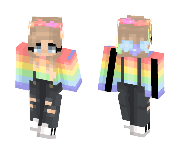 Download Free Rainbow sweater Skin for Minecraft image 1 Rainbow sweater - Female Minecraft Skins - image 1