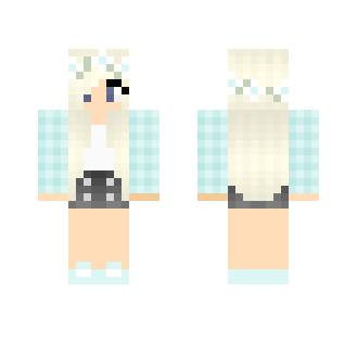 Light blue flannel /w flower crown
