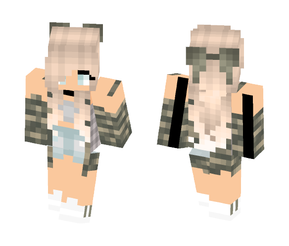 Cammo blond with hair bow - Female Minecraft Skins - image 1