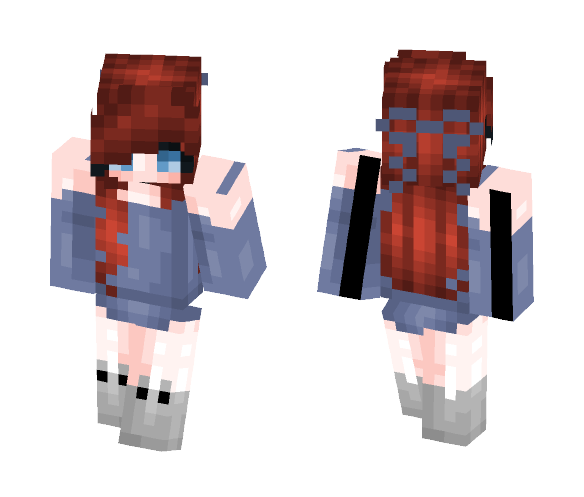 Pixel || Blue nights bed-time - Female Minecraft Skins - image 1