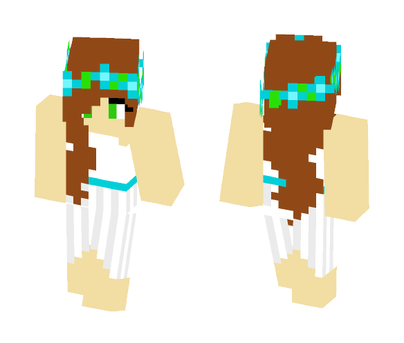 Download Free Blue girl -Dress 2 Skin for Minecraft image 1 Blue girl -Dress 2 - Girl Minecraft Skins - image 1