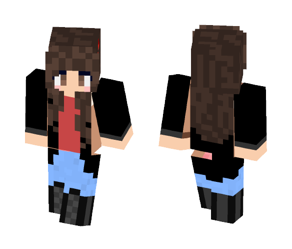 Download Free Cute Girl - Autumn Outfit Skin for Minecraft image 1 Cute Girl - Autumn Outfit - Cute Girls Minecraft Skins - image 1