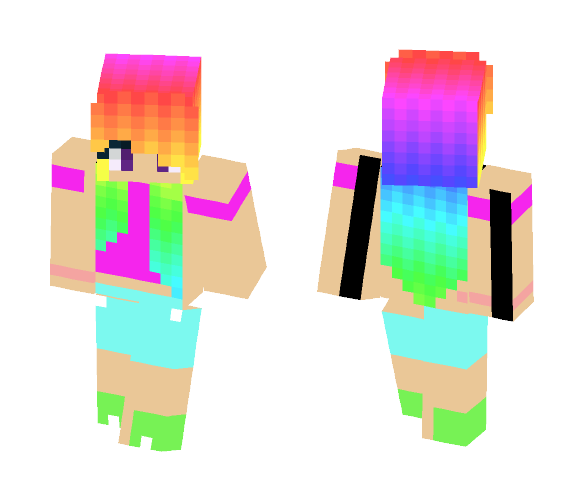 Cute Rainbow Girl - Cute Girls Minecraft Skins - image 1