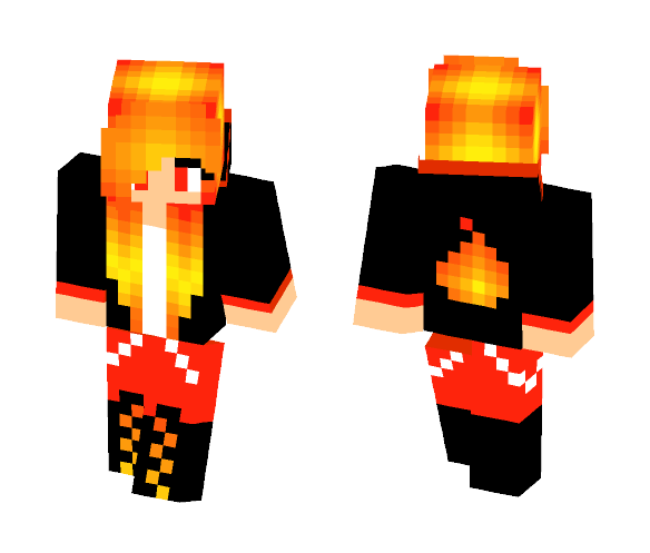 Download Free Fire Girl (Fire series) Skin for Minecraft image 1 Fire Girl (Fire series) - Girl Minecraft Skins - image 1