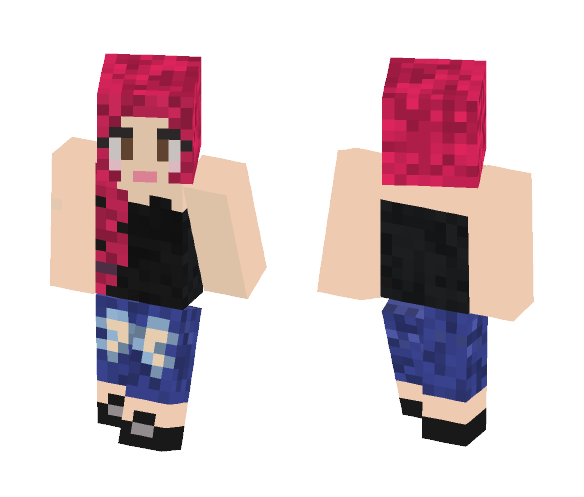 Pink Haired Girl - Color Haired Girls Minecraft Skins - image 1
