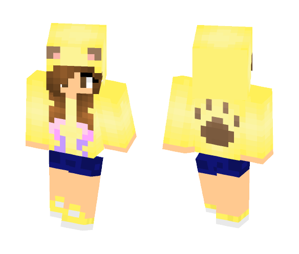 Download Free Animal Girl with dip dyed hair Skin for Minecraft image 1 Animal Girl with dip dyed hair - Color Haired Girls Minecraft Skins - image 1