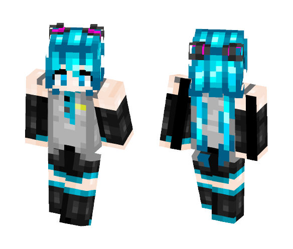 Download Free Hatsune Miku - Vocaloid Skin for Minecraft image 1 Hatsune Miku - Vocaloid - Female Minecraft Skins - image 1