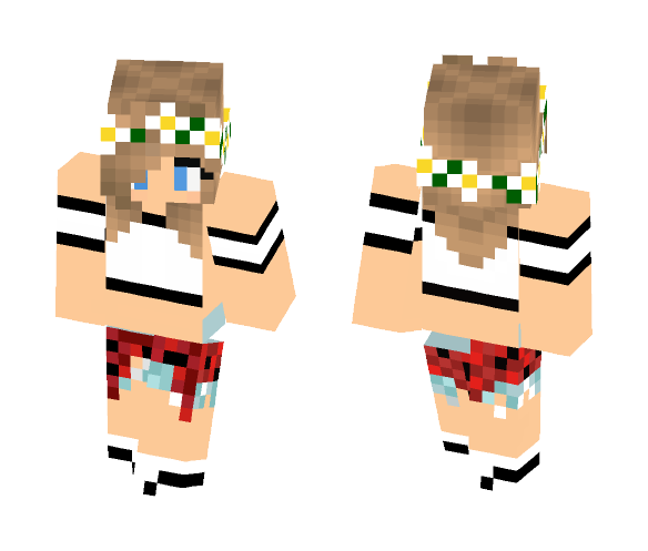 Download Free Blonde Girl with Short Hair Skin for Minecraft image 1 Blonde Girl with Short Hair - Color Haired Girls Minecraft Skins - image 1