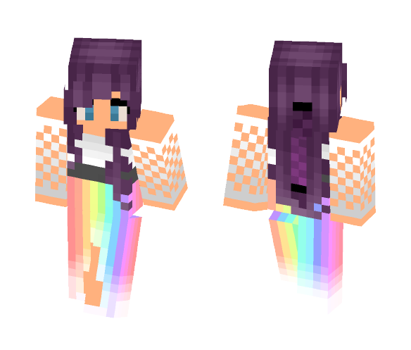 Download Free Cute girl with purple hair V2 Skin for Minecraft image 1 Cute girl with purple hair V2 - Color Haired Girls Minecraft Skins - image 1