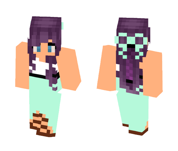Download Free Cute girl with purple hair Skin for Minecraft image 1 Cute girl with purple hair - Color Haired Girls Minecraft Skins - image 1