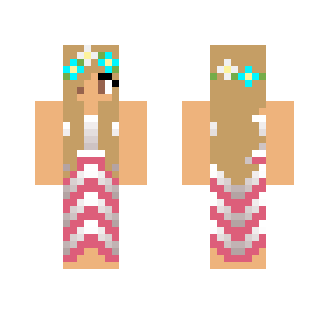 Girl in pink and white dress