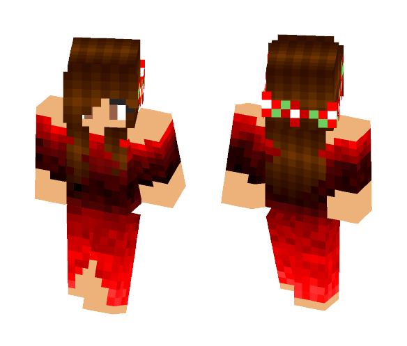 Download Free Girl in red dress Skin for Minecraft image 1 Girl in red dress - Girl Minecraft Skins - image 1