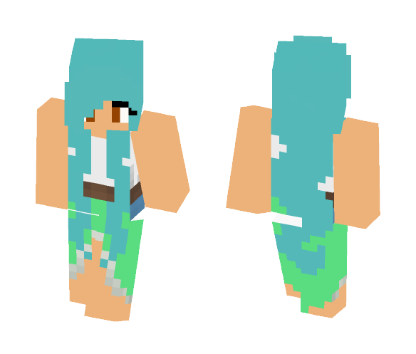 Download Free Very long Blue Hair Skin for Minecraft image 1 Very long Blue Hair - Female Minecraft Skins - image 1