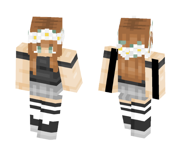 Flower Crown Girl - Flower Crown Minecraft Skins - image 1