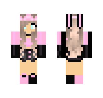 Cute pink bunny girl