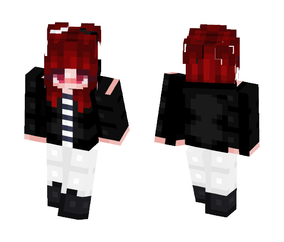 Pixel || black n' white - Female Minecraft Skins - image 1