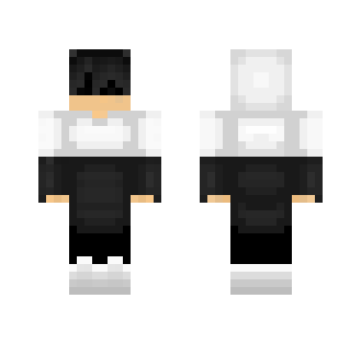 Black and white boy with black mask