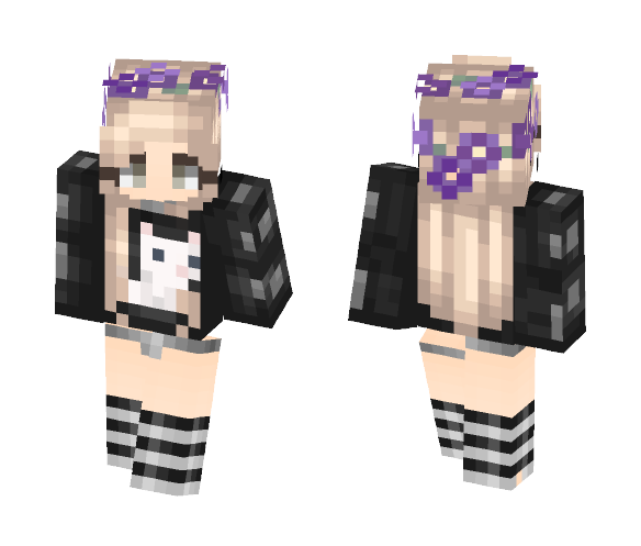 Girl / Blonde Hair / Cat Sweater - Cat Minecraft Skins - image 1