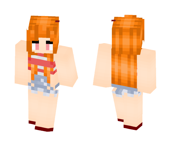 Download Free Girl / Orange Hair / Summer Style! Skin for Minecraft image 1 Girl / Orange Hair / Summer Style! - Color Haired Girls Minecraft Skins - image 1