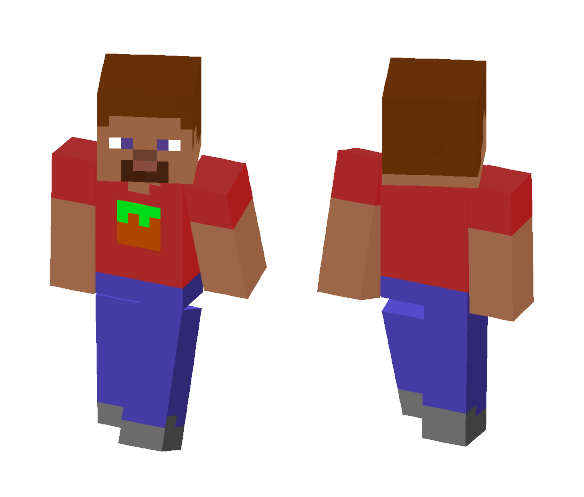 Download Free Smooth Red Shirt Steve Skin for Minecraft image 1 Smooth Red Shirt Steve - Male Minecraft Skins - image 1