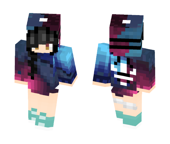 Download Free Girl in Galaxy Hoodie Skin for Minecraft image 1 Girl in Galaxy Hoodie - Girl Minecraft Skins - image 1