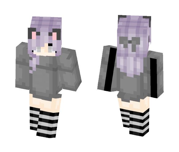Gray Neko Cat Creature Thing - Cat Minecraft Skins - image 1