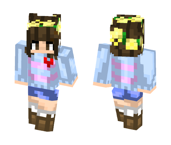 Frisk (Female) - Undertale - Female Minecraft Skins - image 1
