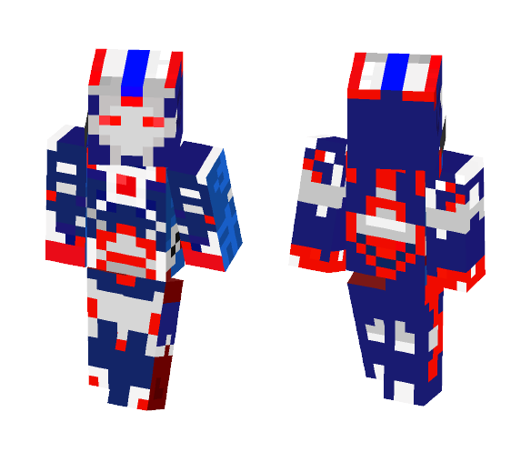 Download Free Iron man-- Iron Patriot suit Skin for Minecraft image 1 Iron man-- Iron Patriot suit - Male Minecraft Skins - image 1