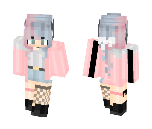 Rose et bleu - Female Minecraft Skins - image 1