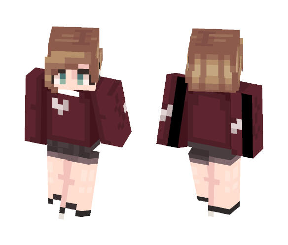 Download Free Wearing hearts on your sleeves Skin for Minecraft image 1 Wearing hearts on your sleeves - Female Minecraft Skins - image 1