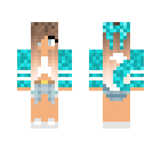 Blue Wolfy Girls Skin for summer - Female Minecraft Skins - image 2