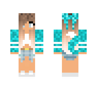 Blue Wolfy Girls Skin for summer