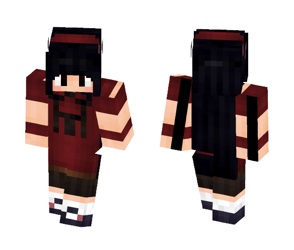 Kuro Kagami (Red dress version) - Female Minecraft Skins - image 1