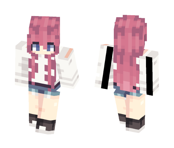Download Free Kawaii Pink Hair Girl Skin for Minecraft image 1 Kawaii Pink Hair Girl - Color Haired Girls Minecraft Skins - image 1