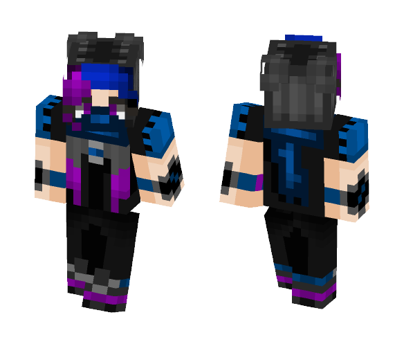 Download Free Purple and Blue Ninja girl Skin for Minecraft image 1 Purple and Blue Ninja girl - Girl Minecraft Skins - image 1