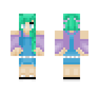 Purple/Green Farm Girl W/ Buns