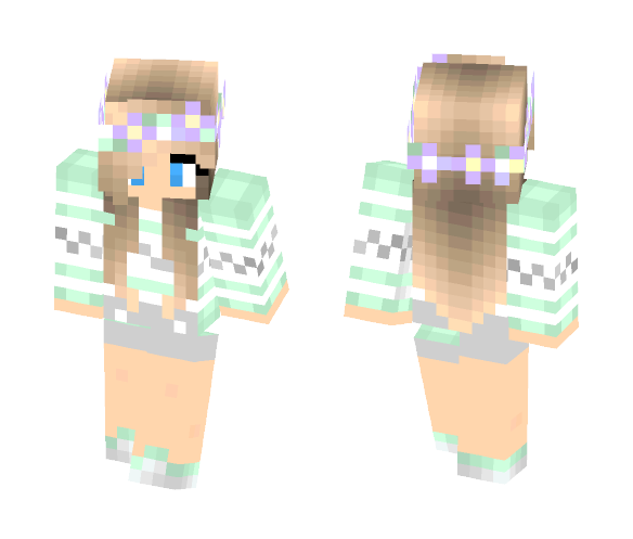 Cute Flower Crown Girl - Cute Girls Minecraft Skins - image 1
