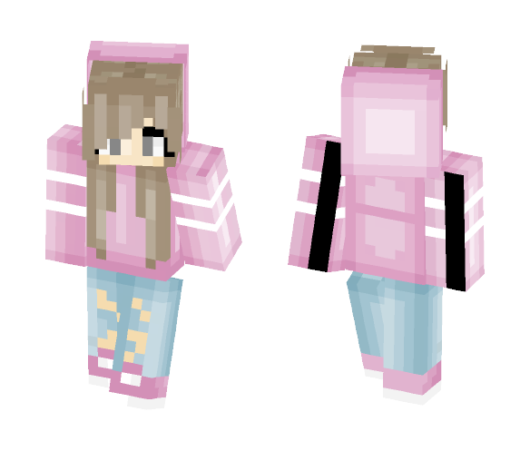 Download Free Pink Hoodie Girl Skin for Minecraft image 1 Pink Hoodie Girl - Girl Minecraft Skins - image 1