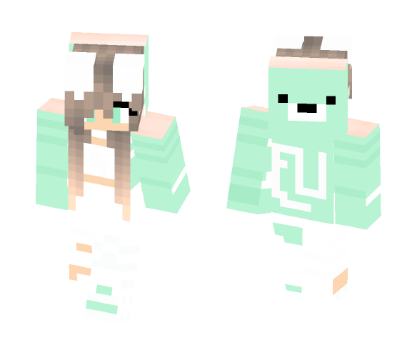 Aqua Bear Girl - Girl Minecraft Skins - image 1